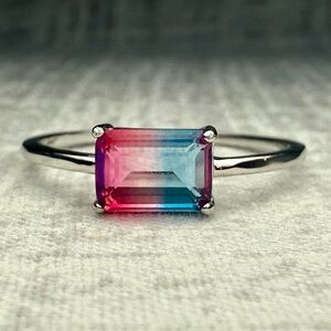 New Sterling Silver & Candy Tourmaline Ring, Size 8
